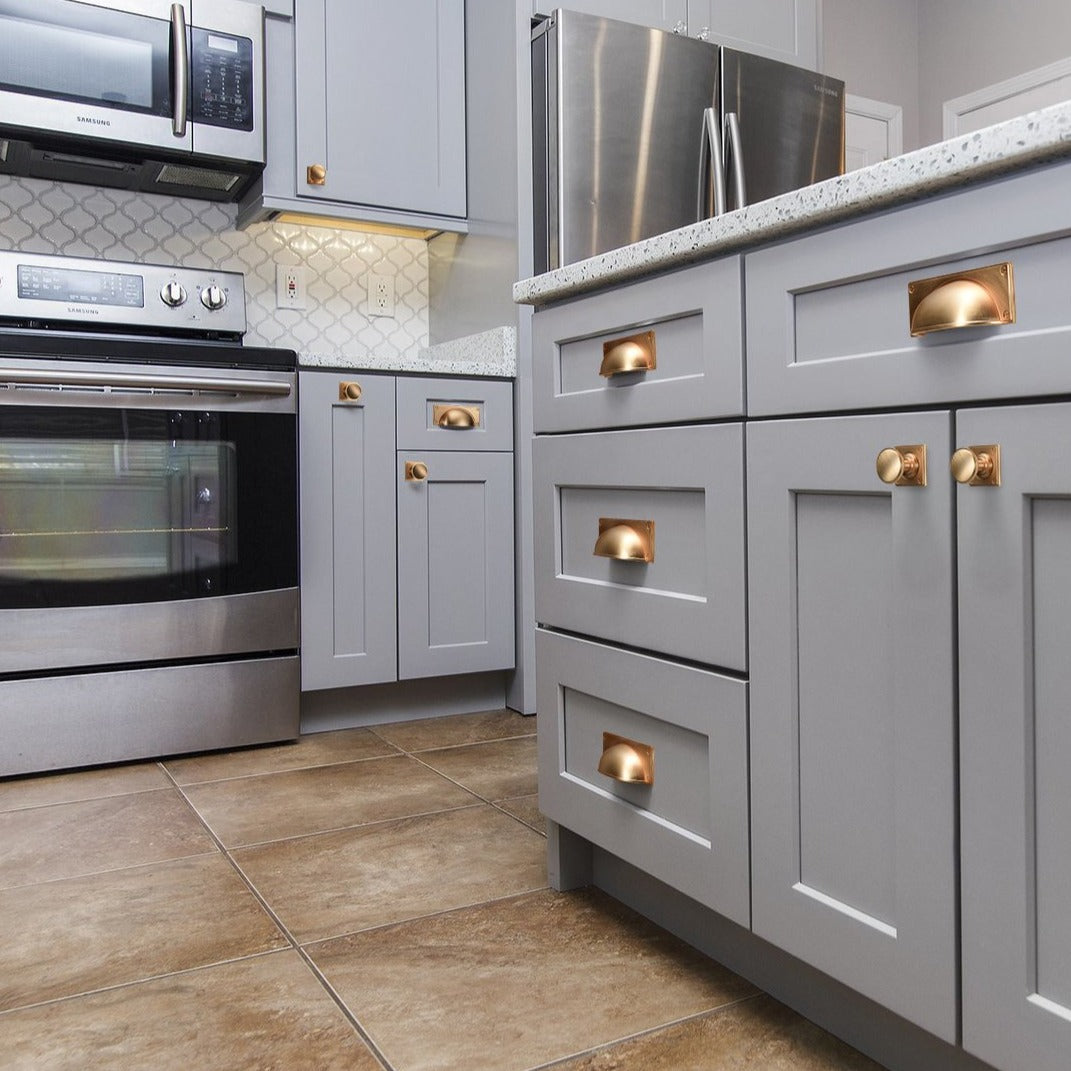 Paris Bin Pull in Brushed Brass