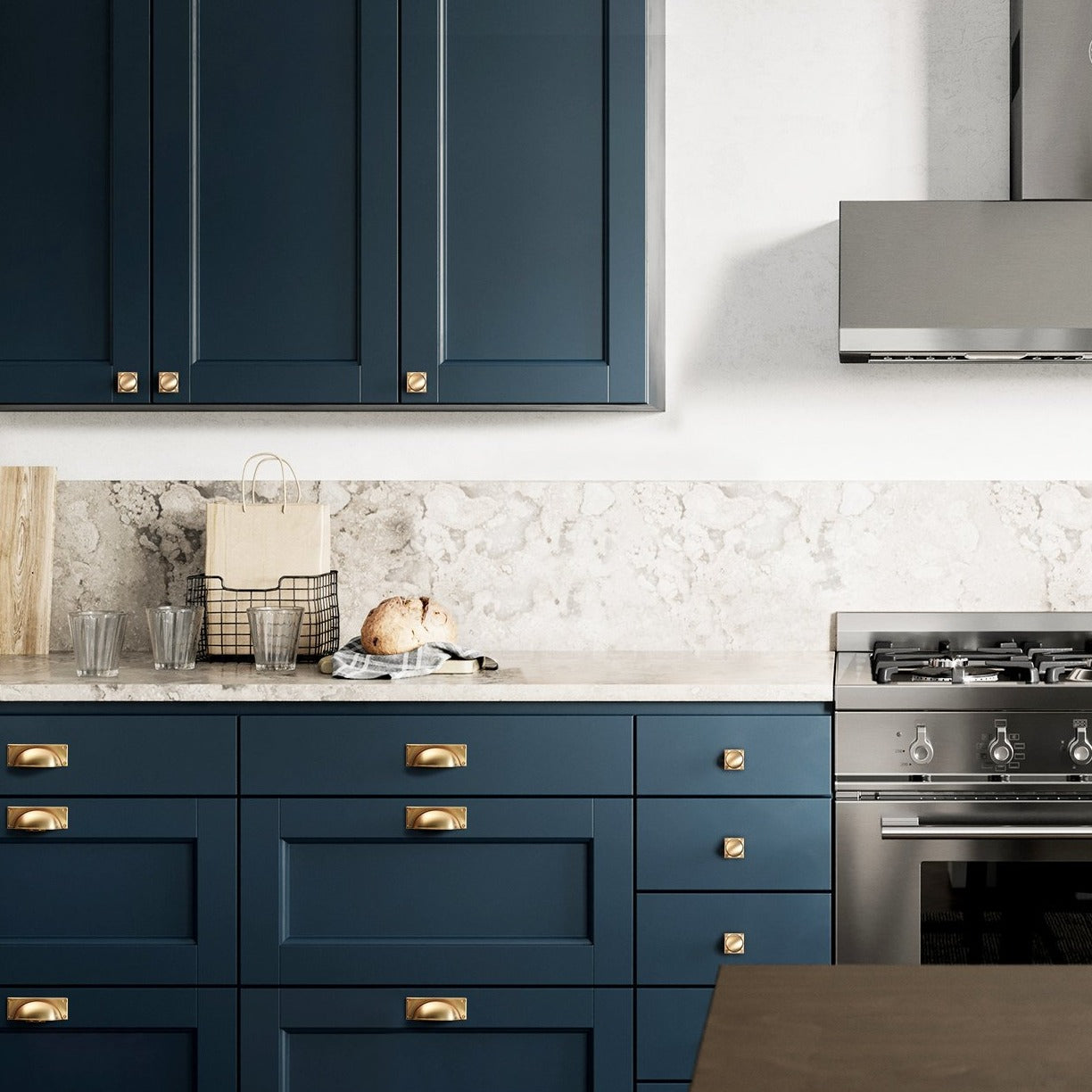 Paris Bin Pull in Brushed Brass
