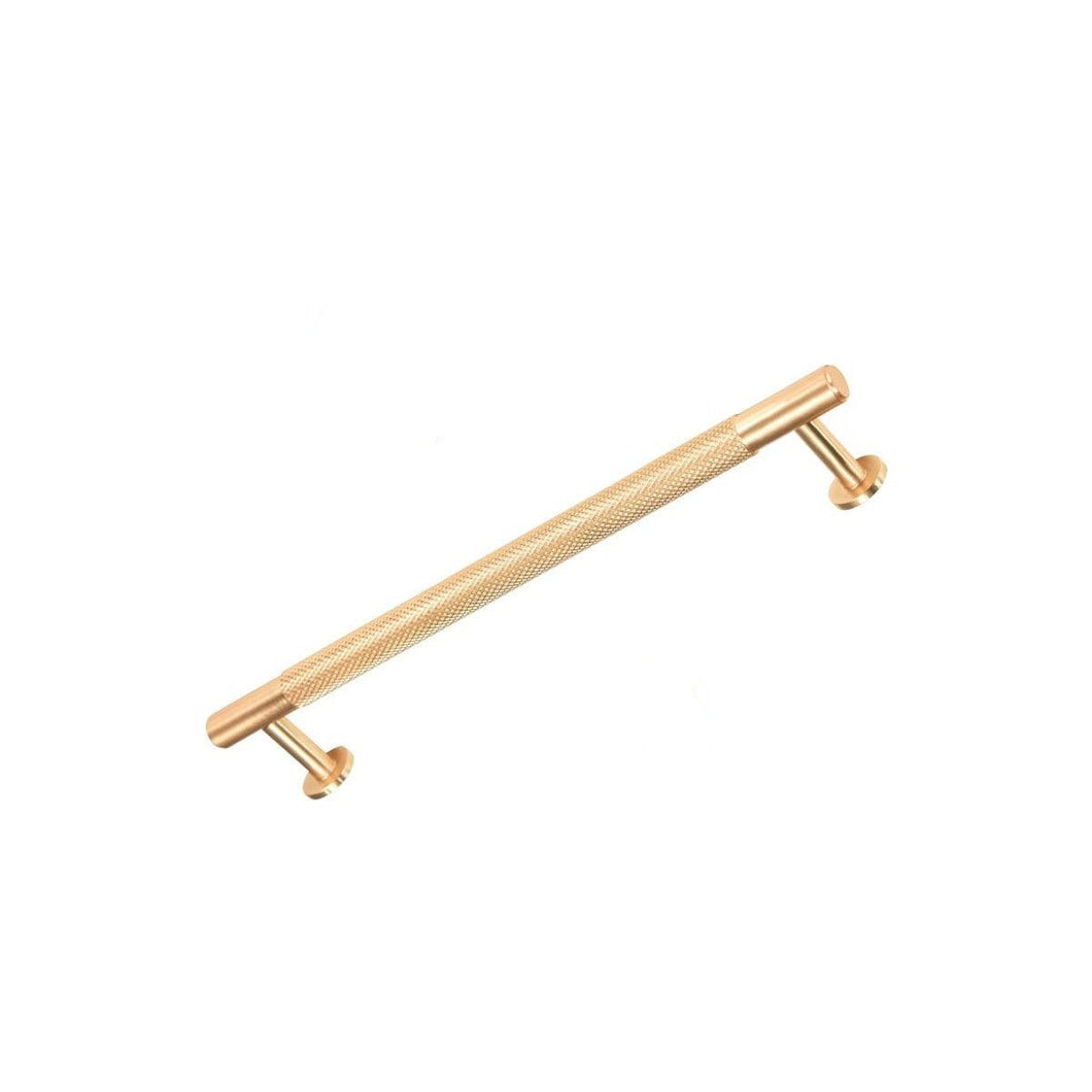 London Knurled Pull in Brushed Brass