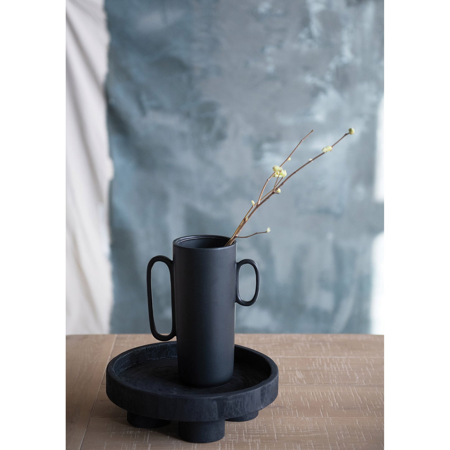 Ebony Wood Footed Tray