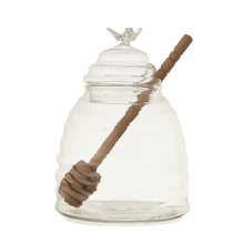 Load image into Gallery viewer, Glass Honey Jar with Wood Honey Dipper
