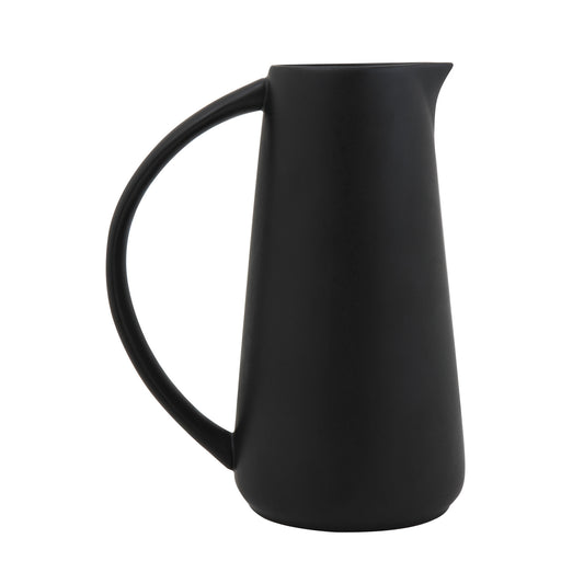 Matte Black Stoneware Pitcher