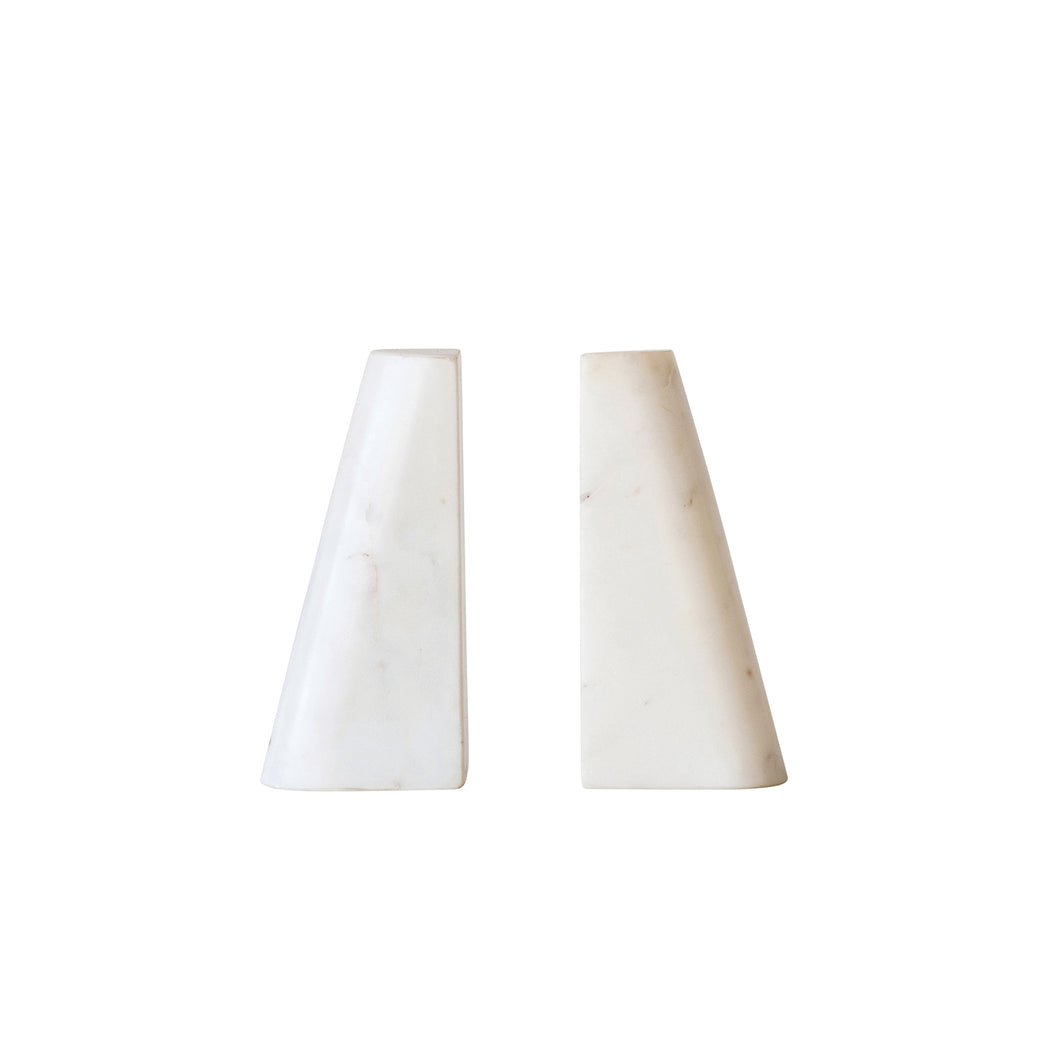Carrara White Marble Bookends (Set of 2)